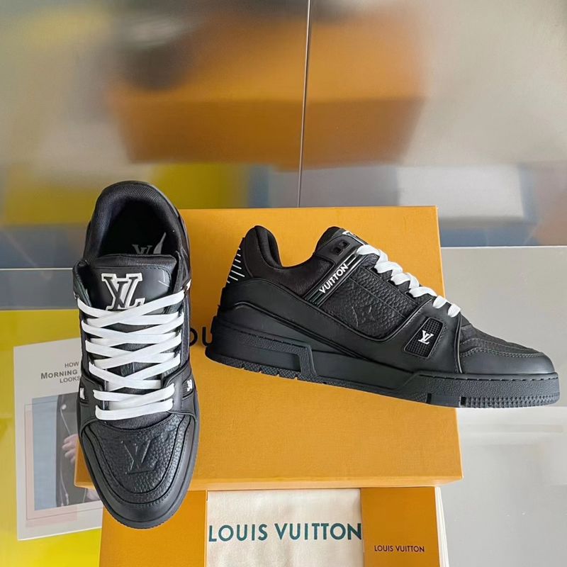 LV Black Embossed Trainer