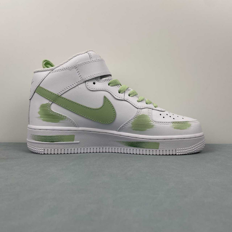 Air Force High Top Green And White