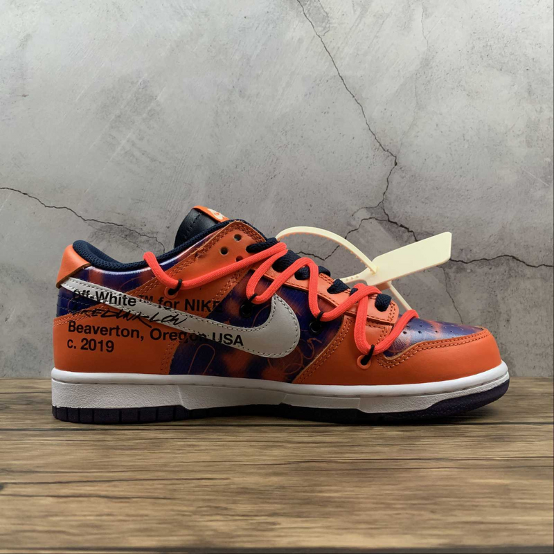 Dunk Low Off-White University Gold Mid Nigth Navy White