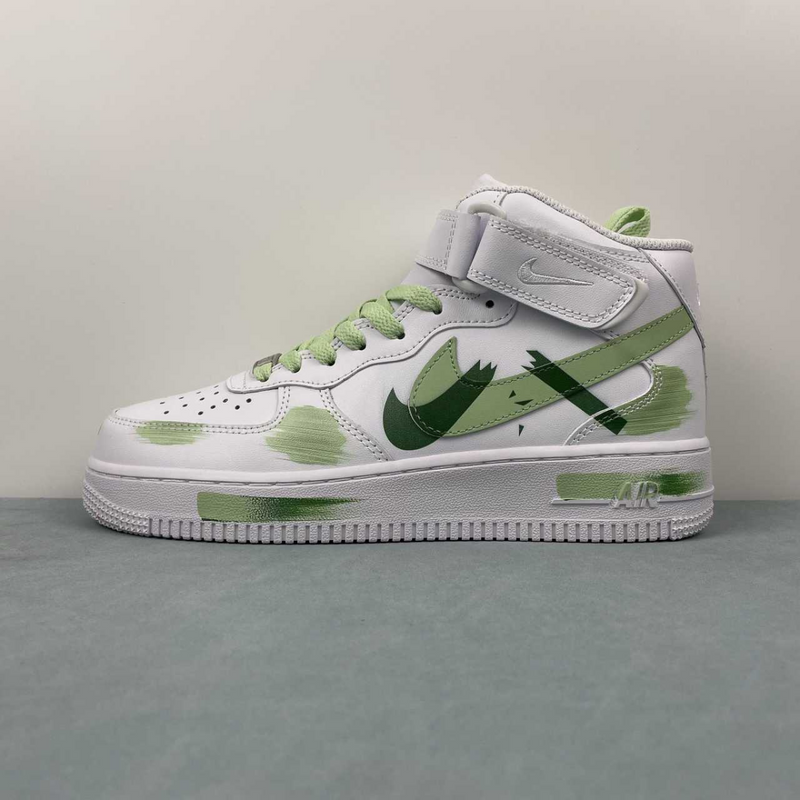 Air Force High Top Green And White