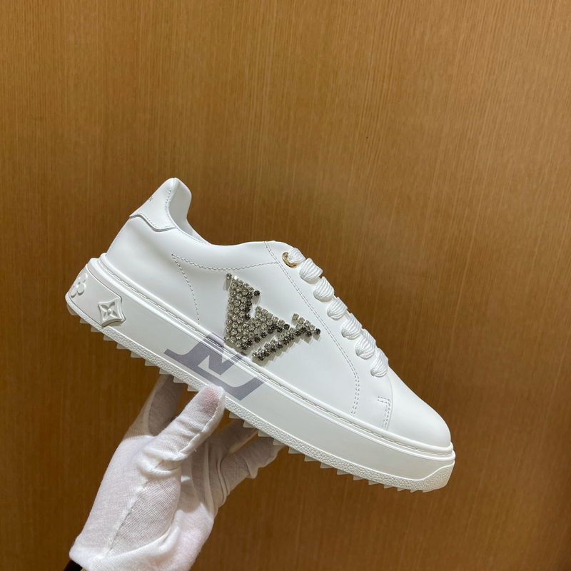 LV Time Out Sneaker White Crystal