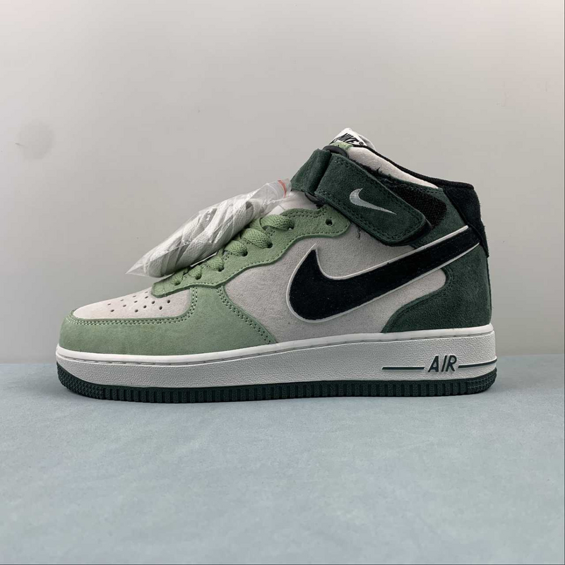 Air Force Mid Top Green And White