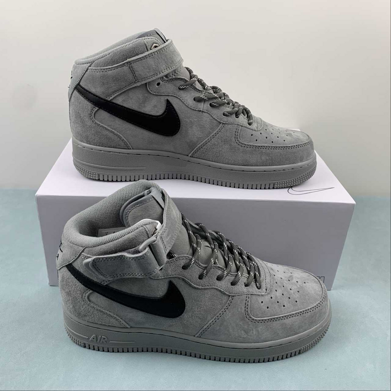 Air Force Mid Top Grey And Black