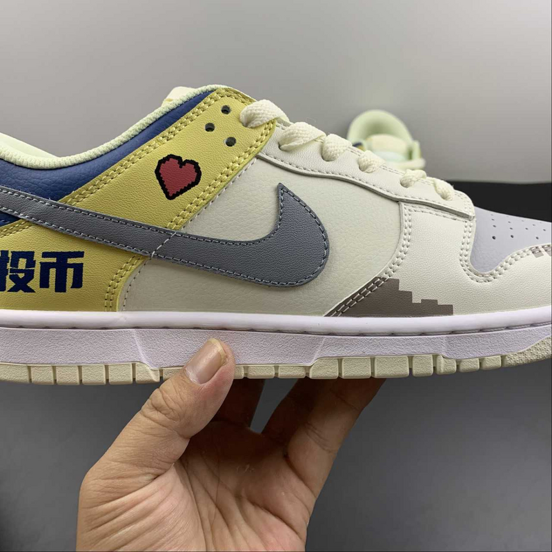 Dunk Low White Yellow Blue For Sale