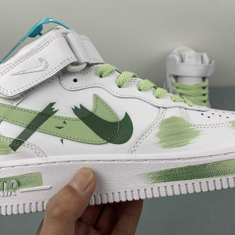 Air Force High Top Green And White