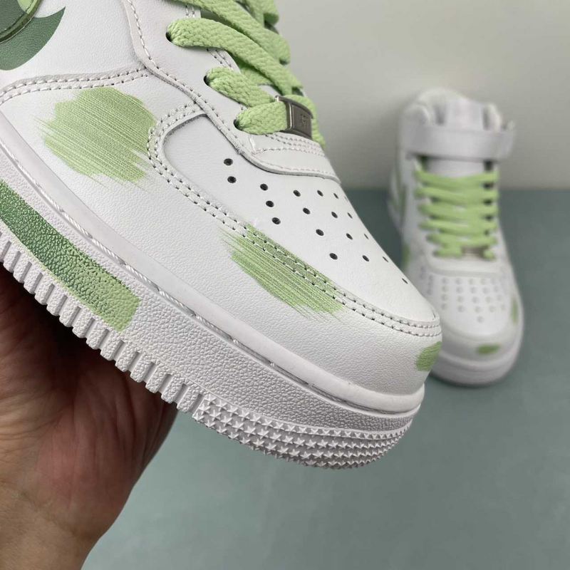 Air Force High Top Green And White