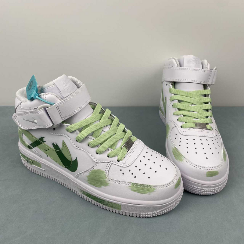 Air Force High Top Green And White