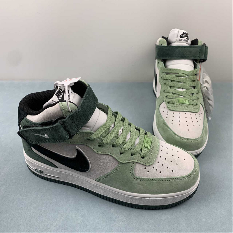 Air Force Mid Top Green And White