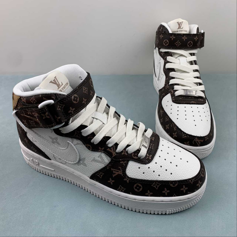 Air Force X Louis Vuitton High Top Black And White